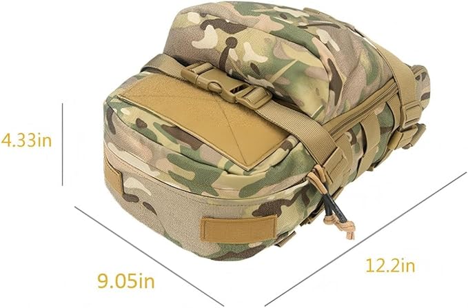 Tactical accessory bag suitable for hiking running mountaineering and bicycle bag lightweight strapless accessory backpack 12.2 x 9.05 x 4.33 inches multiple pockets with magic stickers