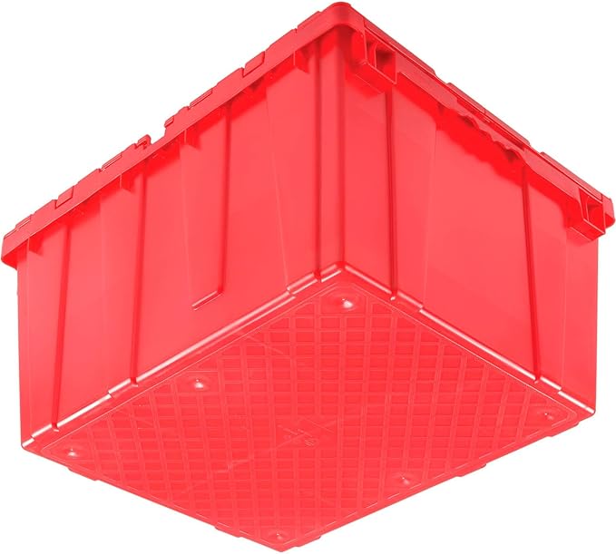 Monoflo Global Industrial Distribution Container With Hinged Lid 23-3/4x19-1/4x12-1/2 Red