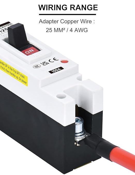 DIHOOL 100 Amp Battery DC Disconnect Switch DC Breaker for Main Power Station UPSSolar