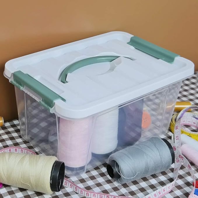 6-pack Clear Latch Box 6 Quart Plastic Storage Box with Lid