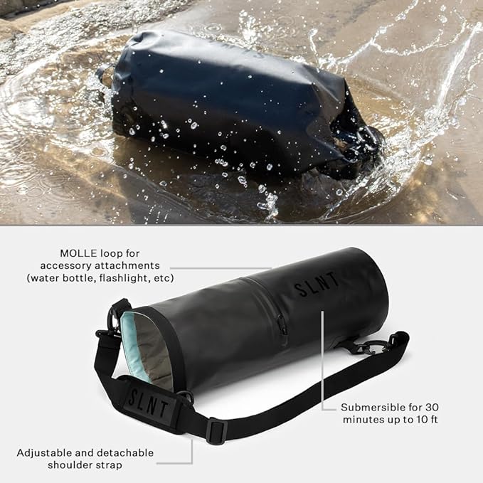 SLNT Waterproof Faraday Dry Bag - 420D Waterproof Nylon Signal Blocking Backpack - Protects Electronics from Water Spying Hacking - Blocks RFID WiFi Bluetooth NFC Cellular GPS EMF (5 Liter)