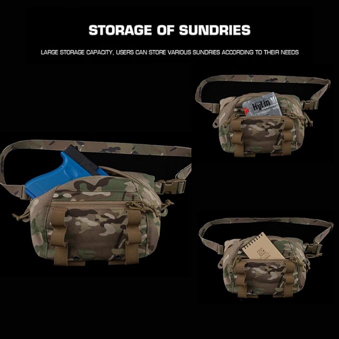 Tactical Drop Pouch Fanny PackUtility EDC Large Multi-Purpose Waist Bags for Tactial Vest Chest Rig