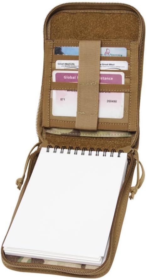 Tactical 4x6 Notepad Cover System Zippered with 4 Pleated Pen/Marker Slots | Fits Notepad 4x6 in Size