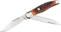 Böker Manufactory Traditional Series 2.0 Folding Hunter Jigged Brown Bone - pocket knife with bone handle scales and two blades - folding knife with D2 blade