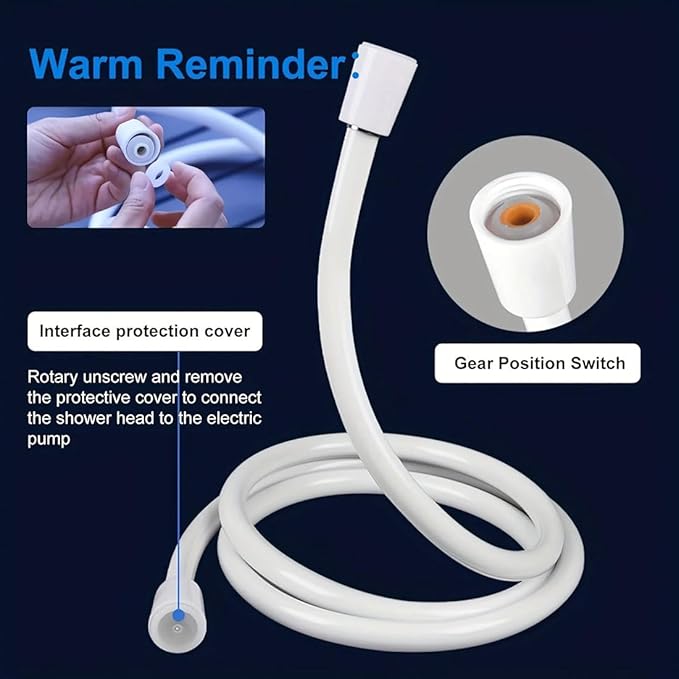 Portable Camping Shower Pump Portable Camping Shower with Adjustable Flow Rechargeable Outdoor Camp Shower Pump with Digital Display for Camping Hiking Traveling RV (Blue)