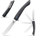 Eafengrow EF944 EDC Folding Knife D2 Steel Blade G10 Handle Reliable Locking Ball Bearing Flipper Knifes for Camping Survival Hiking (Black)