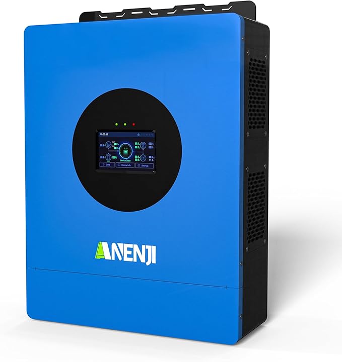 6000W Hybrid Solar Inverter 48V DC to 120V AC Pure Sine Wave Built-in 120A MPPT Controller 99.9% Efficiency Solar &amp Generator Input Dustproof for Home Backup RV Off-Grid