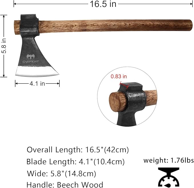 16.5 Throwing Axe Throwing Axes and Tomahawks with High Carbon Steel &amp Beech Wood Handle Well Balanced Great for Axe Throwing Game Recreationb and Competition