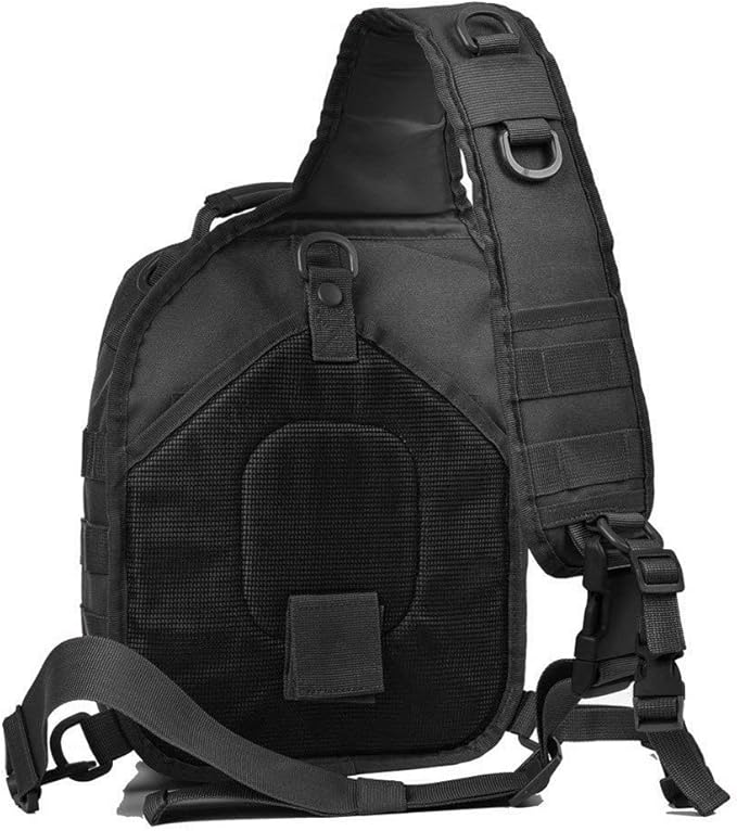 Men's Tactical Sling Bag Backpack Shoulder Chest Pack Cross Body Bag Casual Multipurpose Anti Theft Daypack for Travel HikingCampingTrekkingOutdoor Sport (Black)