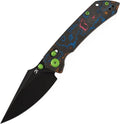 KANSEPT Fenrir Pocket Knife3.48'' Black Stonewashed CPM S35VN Harpoon Blade80S Camo CarbonFiber HandleThumb Stud PocketClip for EdcCamping Survival Hiking Folding Knives K1034V4