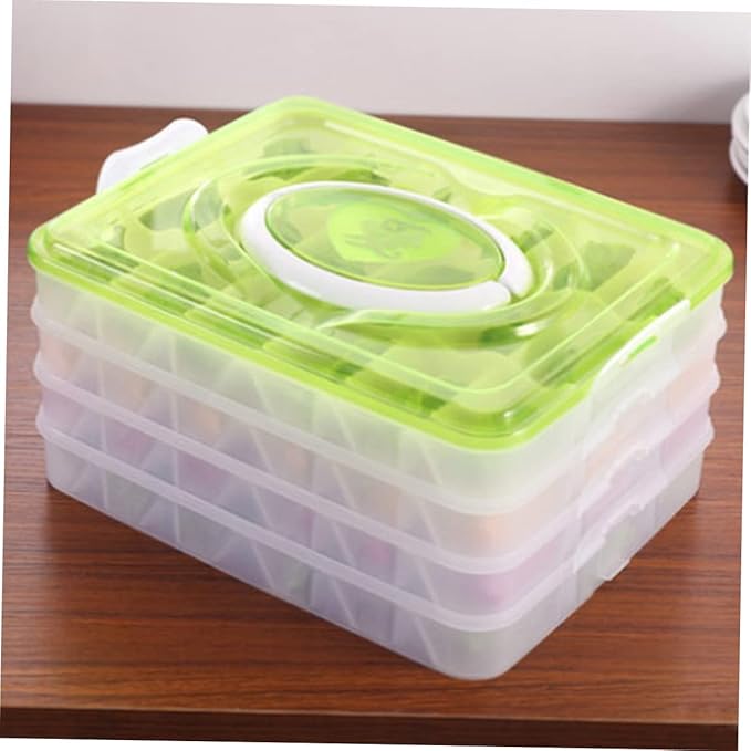 Ciieeo Portable Dumpling Storage Large 18-Compartment Freezer Organizer Stackable Container for Fridge Plastic for Meal Prep and Freezing Dumplings