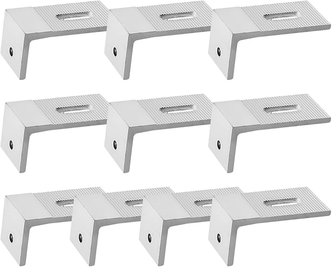 1/4/10Pcs Aluminum Alloy Solar Panel Mounting L Brackets 90 Degree Angle PV Connection Angle For RV Boat Off Grid Roof Photovoltaic Solar Panel Mount L Bracket(10pcs)