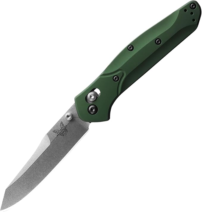 Benchmade - Osborne Every Day Outdoor Folding Knife Reverse Tanto Blade with Green 6061-T6 Aluminum Handle (940)