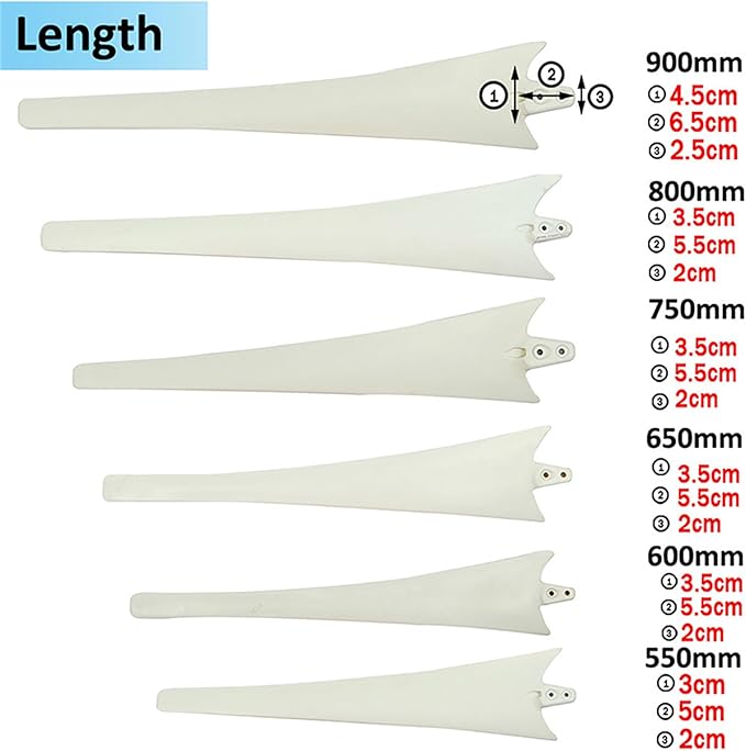 3-Blade Wind Turbine Blades 550mm-900mm Horizontal Axis Wind Turbine Blades High Strength Nylon Fiber Blade Wind Turbine Blades Wind Turbine Accessories Easy to Use Easy to Install800mm