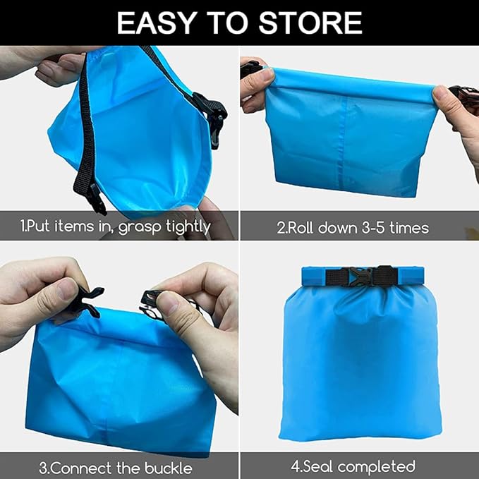 Multi-Function Waterproof Dry Bags Set 6pcs Lightweight Roll-Top Storage Pouches with Compression for Outdoor Adventure and Water Sports