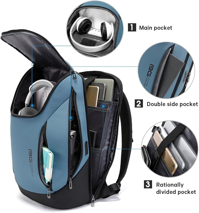 BANGE Business Smart Backpack Waterproof fit 15.6 Inch Laptop Backpack with USB Charging PortTravel Durable Backpack