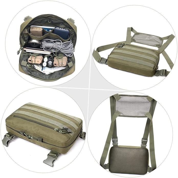 BESTYASH Chest Bag Utility Pouch Large Capacity Pouch Duty Men Chest Bag Outdoor Chest Pouch Utility Bag Hands