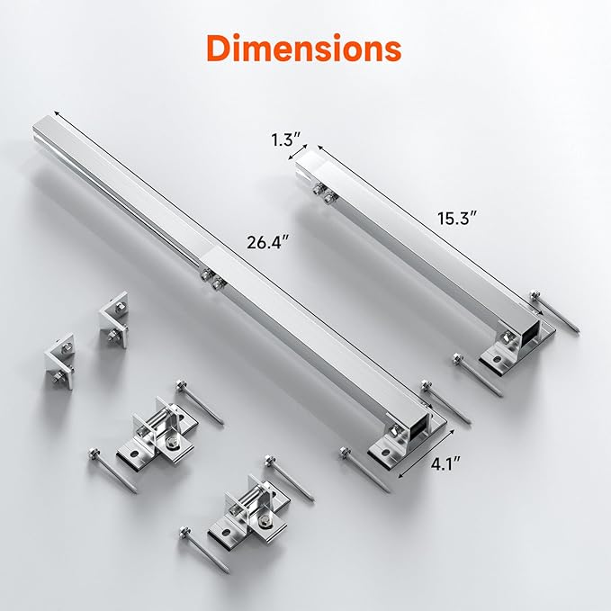 RICH SOLAR Adjustable Solar Panel Tilt Mount Brackets Support up to 300 Watt Solar Panel for Roof RV Boat and Any Flat Surface for on-Grid/Off-Grid Systems