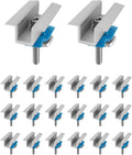 20 PCS Solar Panel Clamps Wide PV Photovoltaic Support Mid Mount Fit for Unistrut System Solar Panel Mounting Bracket with Bolt Nut for Standard Roof Solar Panel