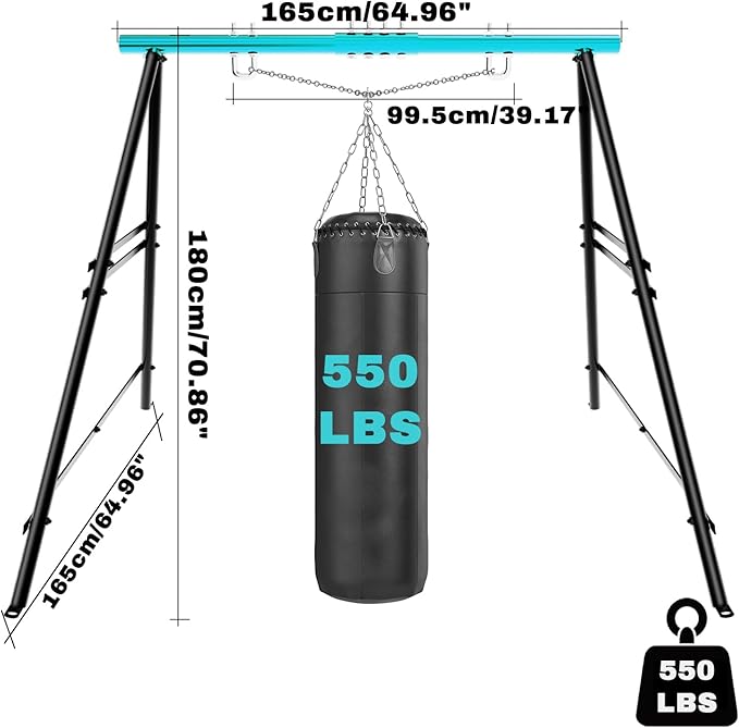 Swing Stand Frame Swing Sets for Backyard Hammock Chair Stand Only Max Load 550Lbs for Patio Playground Park(Swing not Included)