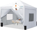 Quictent Privacy 10x10 Pop up Canopy Tent with Sidewalls and Roll-up Ventilated Windows One Person Easy Setup Outdoor Commercial Gazebo Shelter Enclosed Waterproof Bonus 4 Sandbags