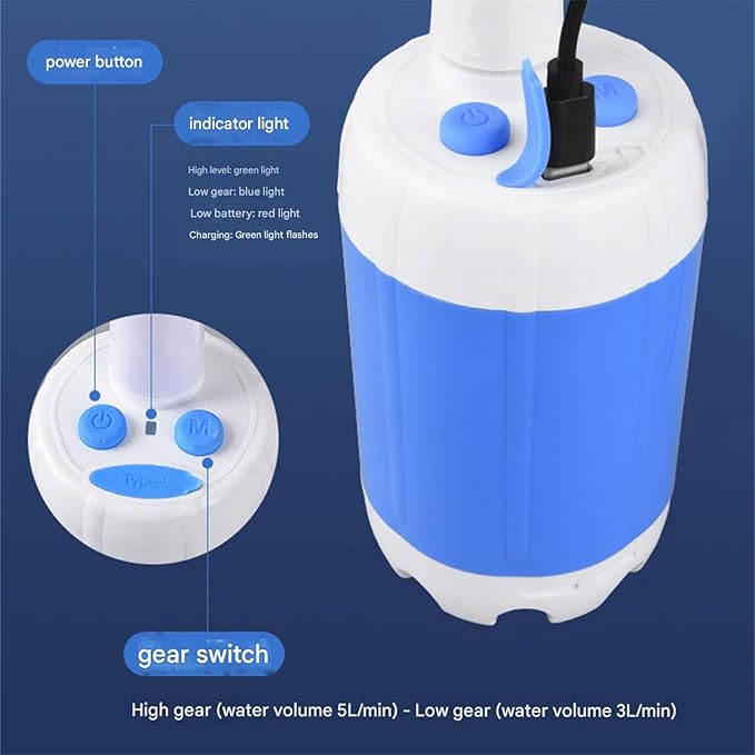2PCS Cordless Water Sprayer Built in Battery Powerful Nozzel for Outdoor Showering Garden &amp Travel Use Travel Shower
