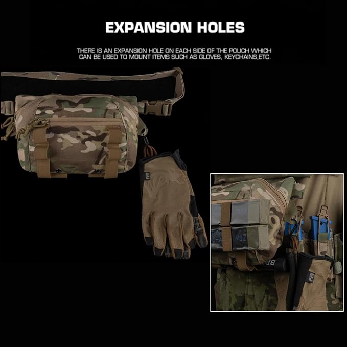 Tactical Drop Pouch Fanny PackUtility EDC Large Multi-Purpose Waist Bags for Tactial Vest Chest Rig