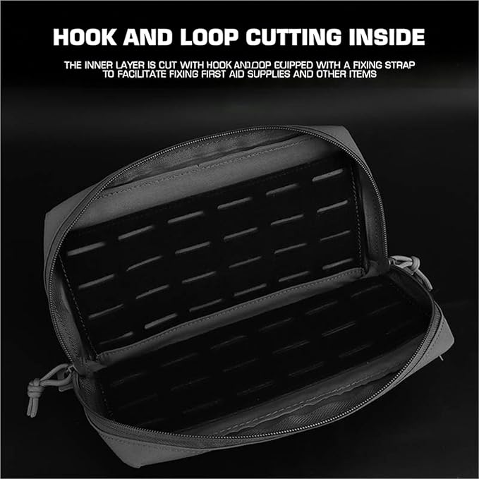 MOLLE Tactical Utility Pouch with Zipper Laser Cut Panel Organizer Bag for Belt Backpack Outdoor GearEveryday Carry Storage Case