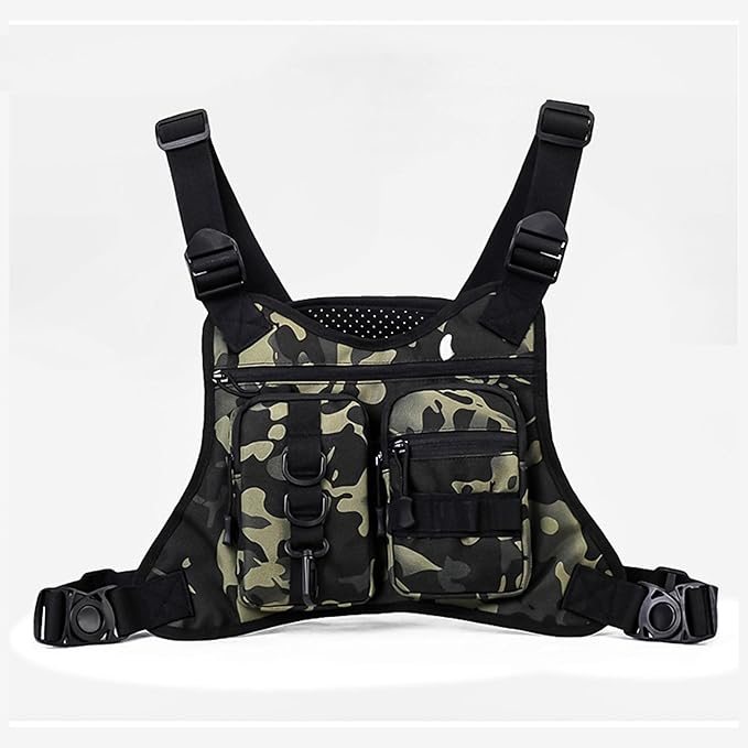 Tactical Chest Pack EDC Chest Bag Utility Molle Chest Rig Pouch with CCW Compartment Adjustable Strap Admin Pouch