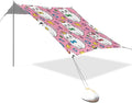 xigua Cat Beach Tent Sun Shelter with Carrying Bag - Silver Coated Oxford Fabric Beach Canopy for Beach Camping Fishing - Includes Windproof Ropes Sandbags &amp Stakes