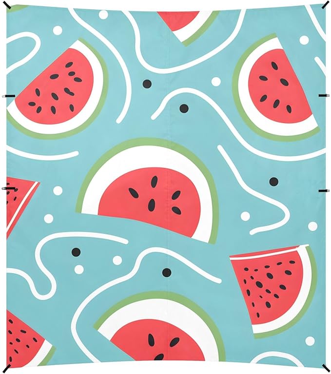 ALAZA Watermelon Slices Curves Pattern Beach Tent Sun Shelter Portable Canopy Sunshade for Outdoor Camping Picnics Backyard Fun 10x9 ft