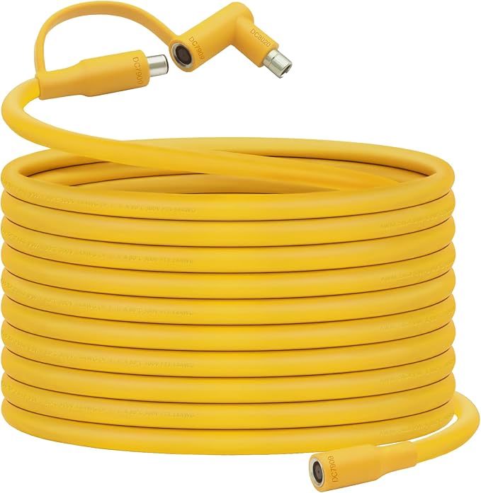 Solar Panel Extension Cable for Jackery 35FT 14AWG 8mm DC Connector Compatible with Yeti Anker BLUETT Jackery Portable Power Stations for Outdoor Camping RV Emergency Use (Yellow)