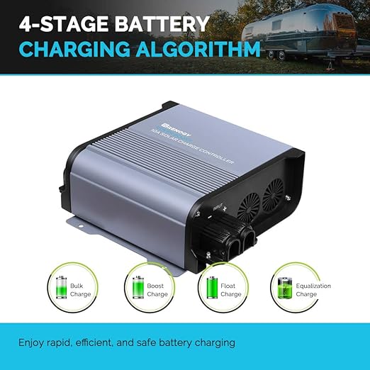 Renogy Boost 10A 36V/48V Auto DC Input MPPT Solar Charge Controller LCD Display Solar Panel Regulator fit for Sealed Flooded AGM GEL LFP USER Battery for Golf Carts and Electric Vehicles Rover 10A