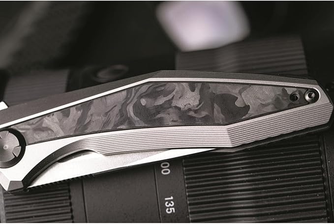 Zero Tolerance Sinkevich KVT Pocketknife 3.4 Inch CPM 20CV Stainless Steel Blade Bead Blasted and Machine Satin Finish KVT Ball-Bearing System Bead-Blasted Titanium Handle Made in USA (0470)
