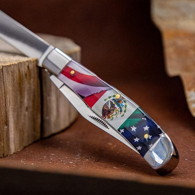 WHISKEY BENT HAT CO. Traditional Trapper Folding Pocket Knife 4.125 Closed Length 440C Stainless Steel Blades (Heritage)