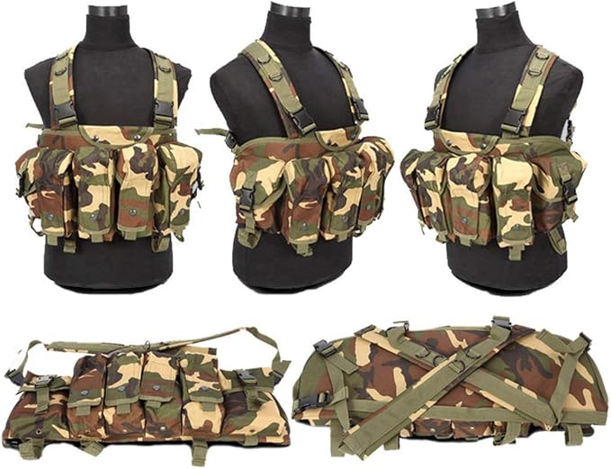 Outdoor Sports Airsoft Gear Combat Assault Molle Vest Accessory Pouch Bag Carrier Tactical Camouflage Chest Rig