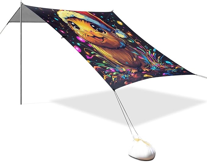 Funny Guinea Pig Beach Tent &amp Canopy UPF50 Water-Resistant Large Sun Shelter with Carrying Bag for Backyard and Camping