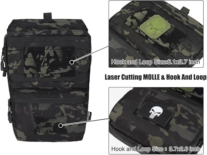 Tactical MOLLE Hydration Pack for 2L Hydration Water Bladder Hydration Bag 500D Nylon