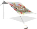 Beach Canopy with Windproof Ropes &amp Sandbags Beach Tent Sun Shade Sun Shelter for Camping Trips Fishing Backyard Fun or Picnics Easter Bunny