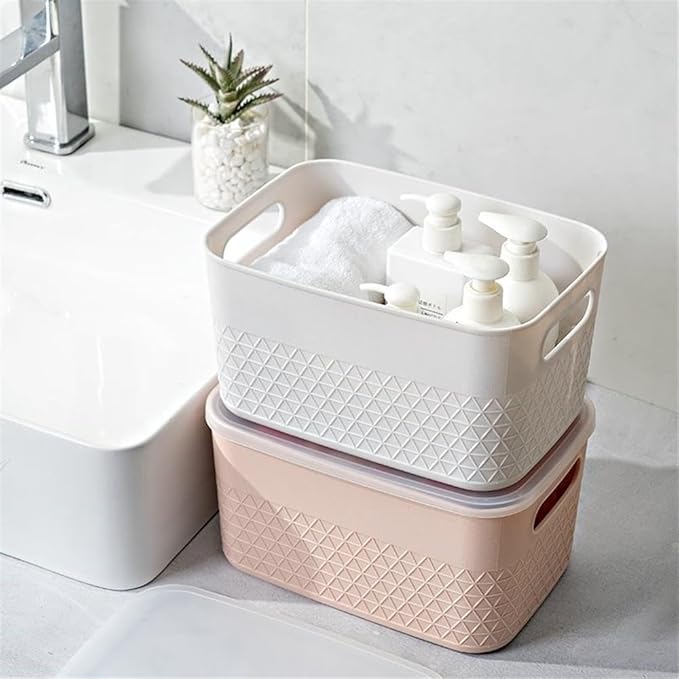 HANAMYA Lidded Storage Bin Organizer | Storage Organizing Container 4 Liter Set of 6 Mint