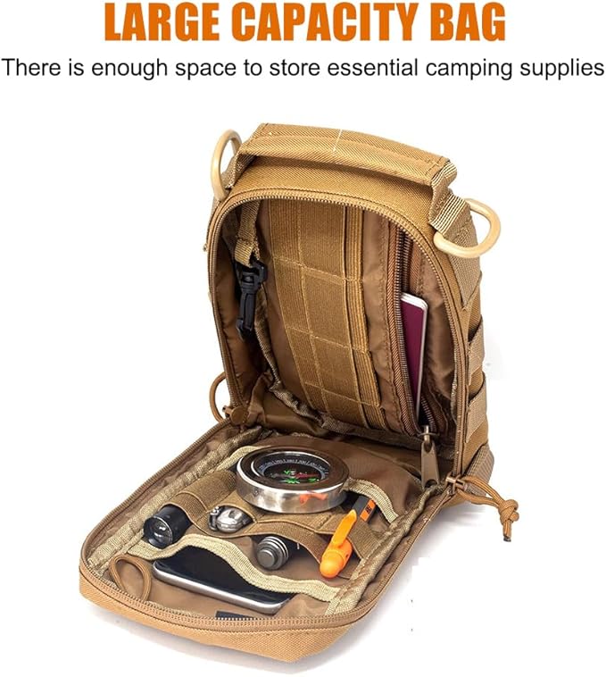 Molle Pouch Compact Tactical Utility Pouch Backpack Accessories Bag Belt Holster for Walking Hiking Hunting Camping