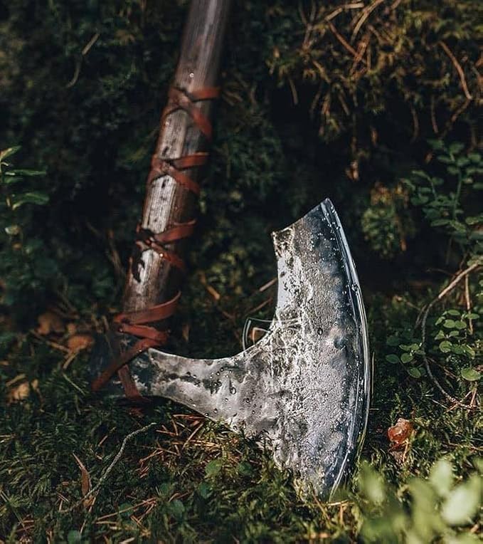 Axes Handmade Viking Axe Hatchet Norse Axe- 40 Long Two-Handed Berserker Axe Forged Axe - Bearded Axe - with Sheath(AB-001)