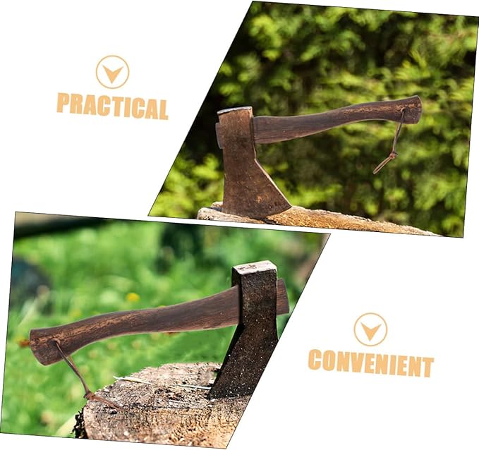 Mini Axe Handle 2Pcs Set Short Wooden Hatchet Grip Replacement for Wood Splitting Practical Sturdy Real Wood Construction Suitable for Camping and Outdoor Use