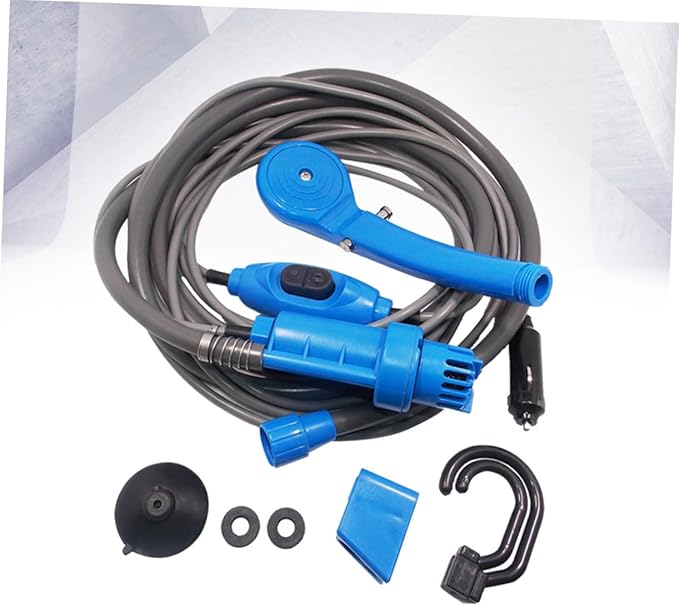 Gatuida Camping Shower 12v Portable Outdoor Shower Set Hook Sucker Ideal for Travel Pet Washing