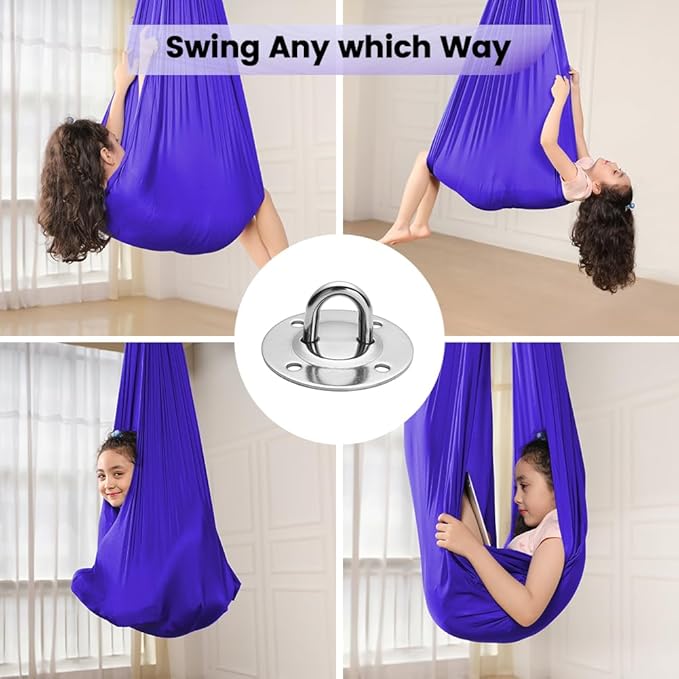 Kids Therapy Swing with Special Needs Snuggle Swing Cuddle Hammock Indoor Adjustable Aerial Yoga for Children with Autism ADHD Asperger Sensory Integration (Hardware Included)