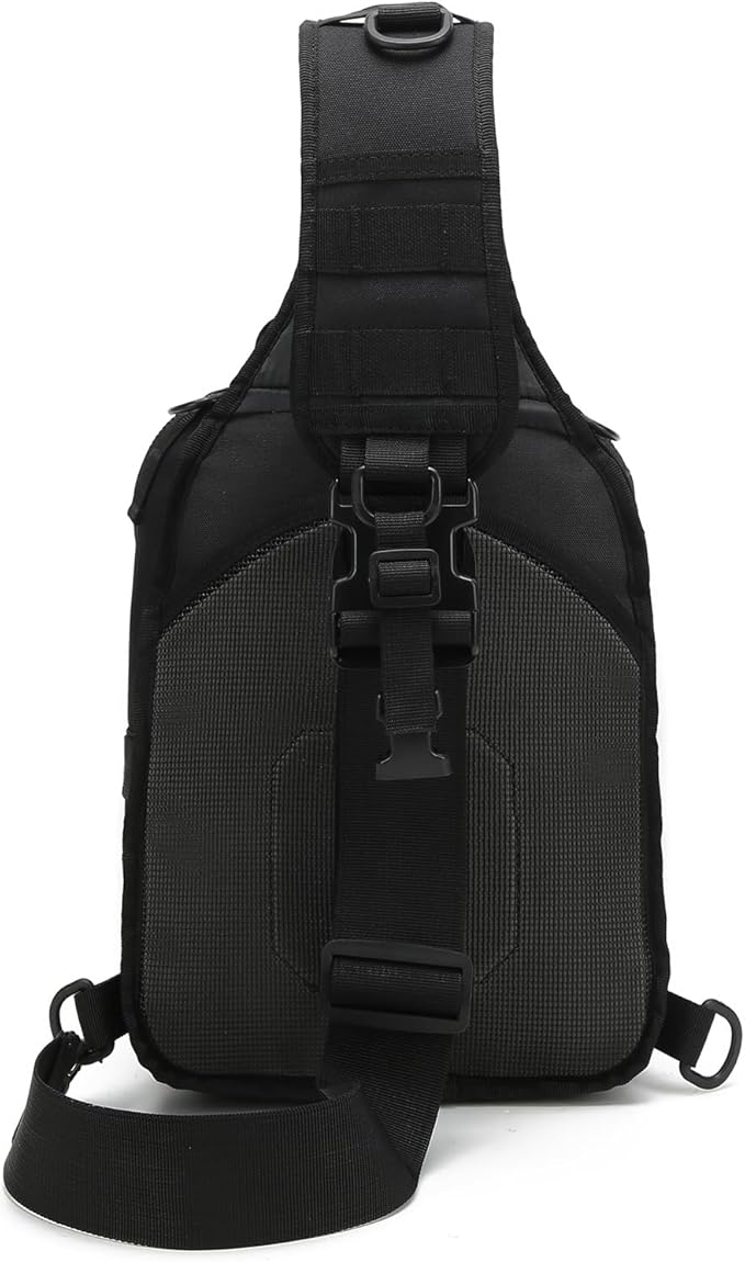 Sling Bag for menTactical Shoulder Backpack Molle Assault Range Bags Chest Pack Day Pack Diaper Bag (Khaki)