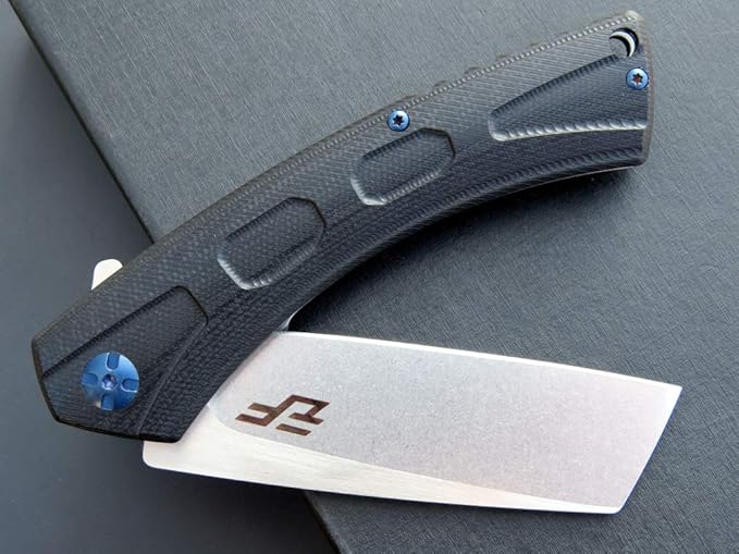 Eafengrow EF931 Pocket Knife D2 Steel Blade Outdoor Tool Knives G10 Handle Pocket Clip EDC Knife for Camping Survival and Outdoor (black)