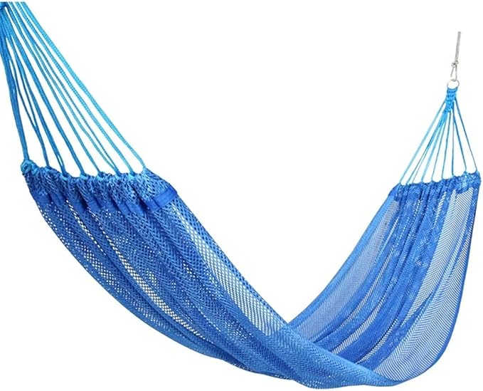 Portable Hammock Portable Hammocks Outdoor Single Mesh Hammock Swing Bed Camping Hammock for Outdoor Beach Garden Backyard for Backpacking Beach (Color : Blue)