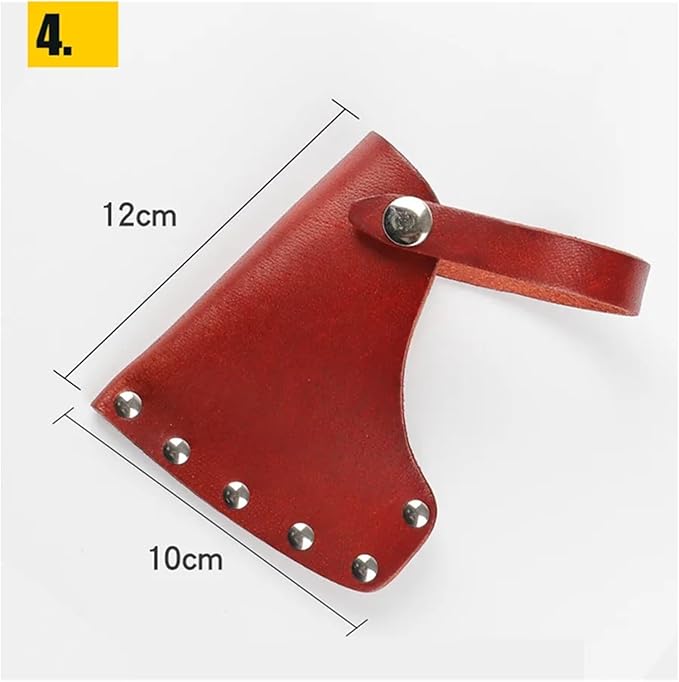 Hatchet Sheath Hunting Ax Cover Hatchet Blade Head Sheath Belt Holster PU Genuine Leather(Color04)