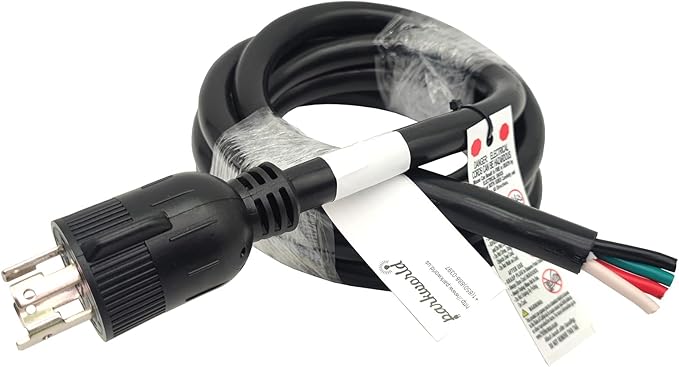 Parkworld L15-30P Generator 4-Prong 30 Amp 250-Volt Twist Lock NEMA L15-30 Plug Power Cord UL Listed (10FT)
